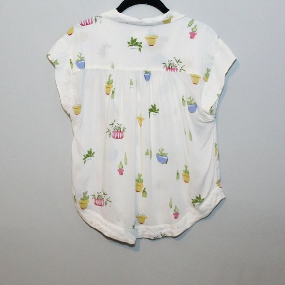 Anthro Maeve Cactus Plant Raffine Blouse H10785 - Picture 7 of 12